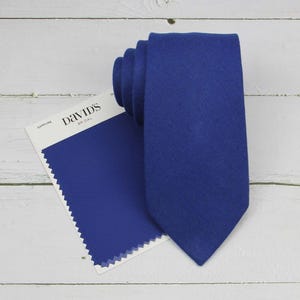 Sapphire Wool Ties. Mens Sapphire Tie. Sapphire Wedding Tie. Cobalt Blue Necktie Tweed Tie.