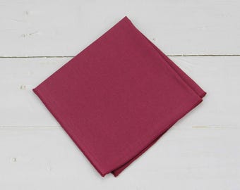 Mulberry Pocket Squares. Magenta Purple Linen Handkerchief For Men Wedding - Mens Pocket Square Berry - Prom Favors Gifts