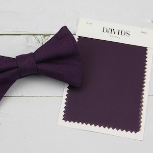 Plum Wool Bow Tie:  Dark Purple Wedding Bowtie