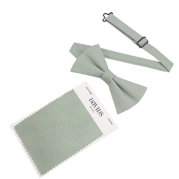 Dusty Sage Bowties for Men for Wedding. Mens Dusty Sage Colored Bow Tie. Agave Bow Tie. Light Mint Green Bowtie. Linen Cotton Bowtie