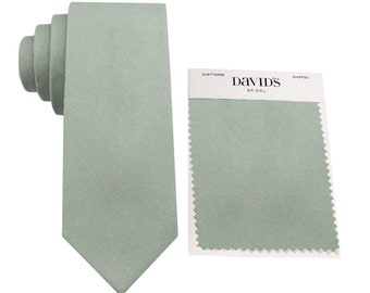 Stoffige salie linnen stropdas. Dusty Sage stropdas voor mannen bruiloft. Herenstropdas Dusty Sage Green. Davids Bridal Dusty Sage-jurk kleur. Azazie Agave-kleur.