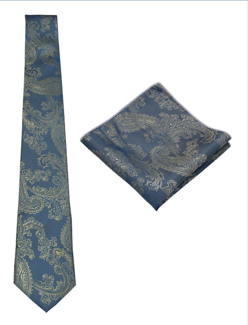 Royal Blue Paisley Pocket Square.Royal Blue Wedding Pocket Square.Silk handkerchief 10x 10