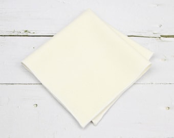 Ivory Wool Pocket Square. Tweed Handkerchief for Men Wedding. Favors Gifts.