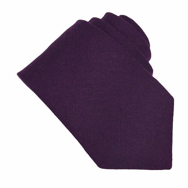 Plum Wool Ties. Plum Ties for Men for Wedding. Dark Purple Plum Neckties for Men and Kid. Tweed Tie.