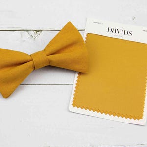Marigold Bowties for Men for Wedding. Mustard Yellow Solid Bowties for Men and Kid. Groomsmen Bowtie.
