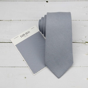 Dusty Blue Wool Ties - Mens Matte Blue Wool Tweed Tie - Wedding Groomsmen Neckties - Kids and Men Sizes