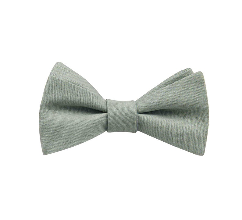 Dusty Sage Bow Ties. Dusty Sage Green Bow Ties. Dusty Mint Bowtie. Dusty Sage Bow Ties for Wedding. Dusty Sage Bowtie for Men and Kid image 2