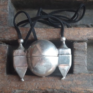 Antique Silver Shiva Lingam Casket, Hindu Amulet, Box Container Karnataka India
