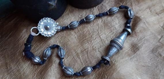Authentic Old Nepal Silver Tharu Necklace Ethnic … - image 9