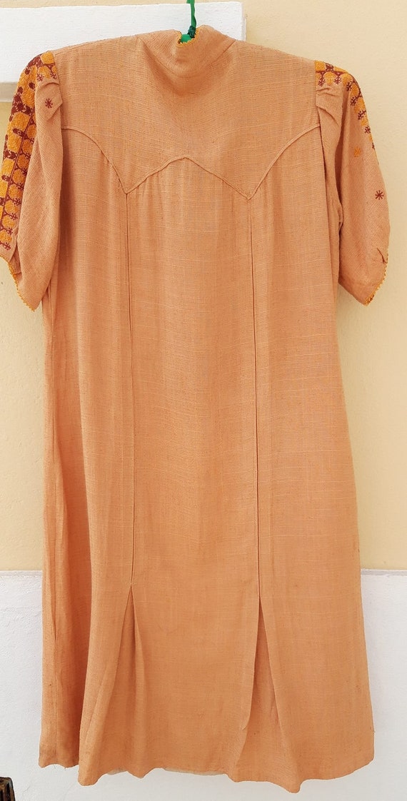 Moroccan Fes Cross Stich Linen Dress Hand Made Tr… - image 8