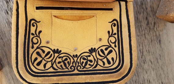 Moroccan Choukara Chkara Vintage Leather Shoulder… - image 7