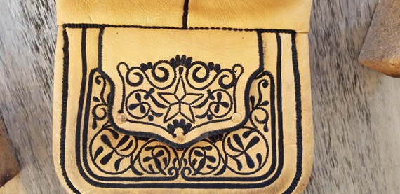 Moroccan Choukara Chkara Vintage Leather Shoulder… - image 6