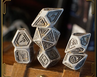 Destiny Rocks - Handmade Stone Dice Set with 24k Gold in luxury chest