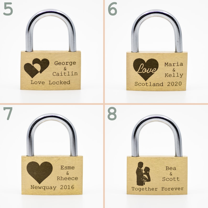 Engraved Padlock, 23 Styles, BOLD PERMANENT ENGRAVING Black Gift Box. 40mm Personalised Love Lock. image 3