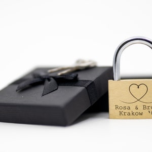 Engraved Padlock, 23 Styles, BOLD PERMANENT ENGRAVING Black Gift Box. 40mm Personalised Love Lock. image 1