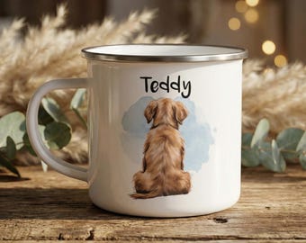 Personalized Dog Enamel Mug | Custom Breed & Name Pet Gift | Campfire Cup
