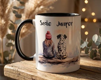 Personalised Dog & Owner Mug | Custom Pet Portrait | Dog Mom Gift