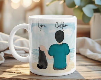 Personalised Cat Mug | Custom Owner & Pet Illustration