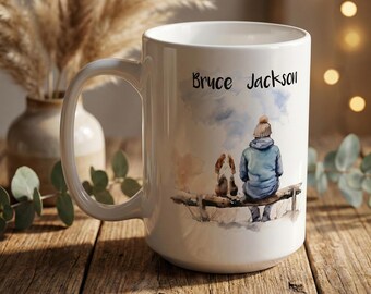 Personalised Dog & Owner Mug | Custom Dog Breed + Names | Pet Lover Gift | Dog Dad Mug | Best Friend Mug