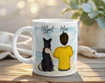 Personalised Dog Dad Mug | Custom Breed Illustration, Pet Lover Gift