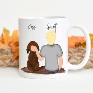 Personalised dog mug, man and dog mug, birthday gift, Christmas, dog lover gift