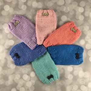 Hand Knit Teeny Dog Sweater: Acrylic Puppy Clothes with Bow