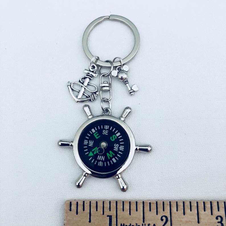 Set of 5 Nautical Compass Keychains FE Gift Etsy