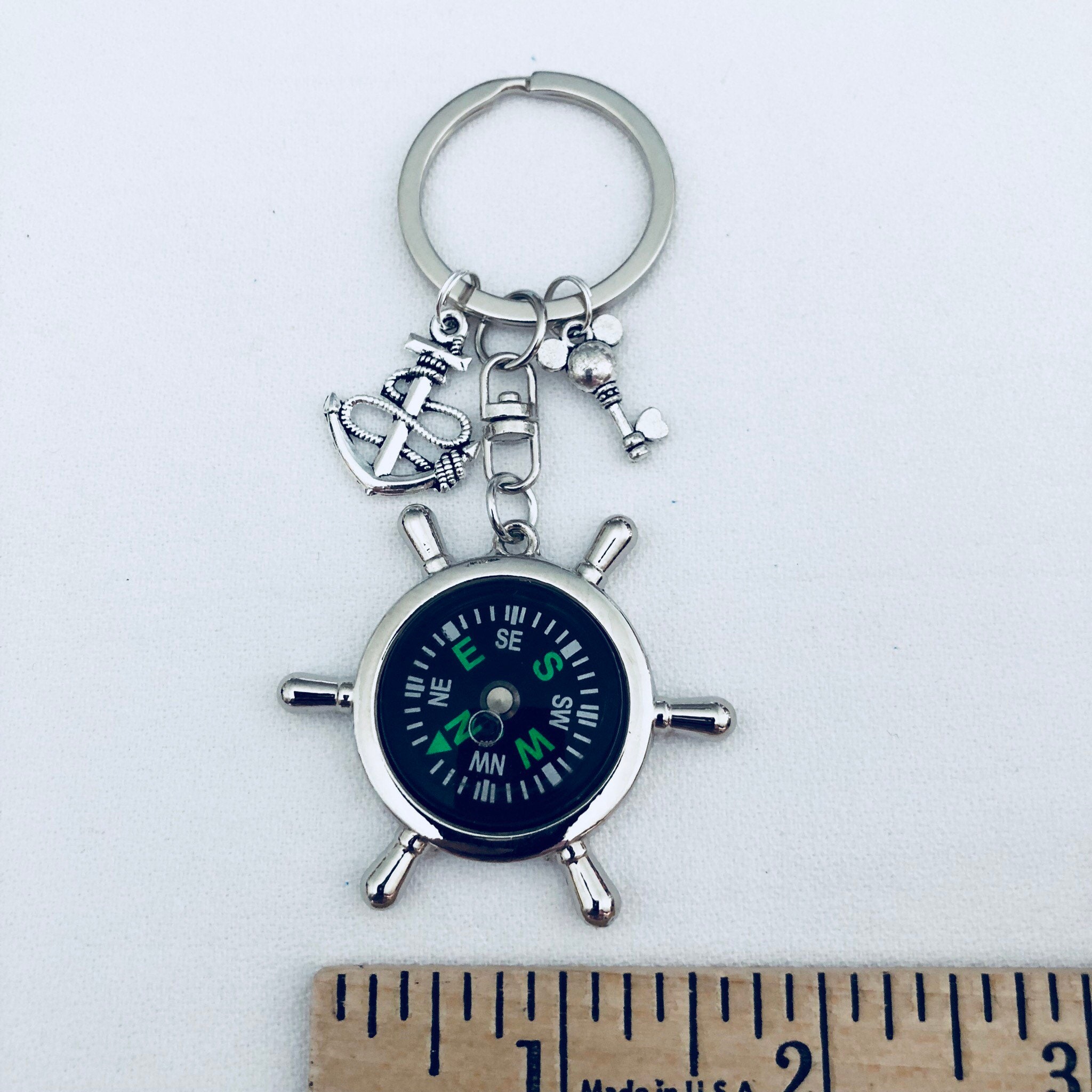 Set of 5 Nautical Compass Keychains FE Gift Etsy