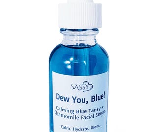 Dew You, Blue! Calming Blue Tansy + Squalane Facial Serum – Spa-Glow Hydration for Sensitive & All Skin Types