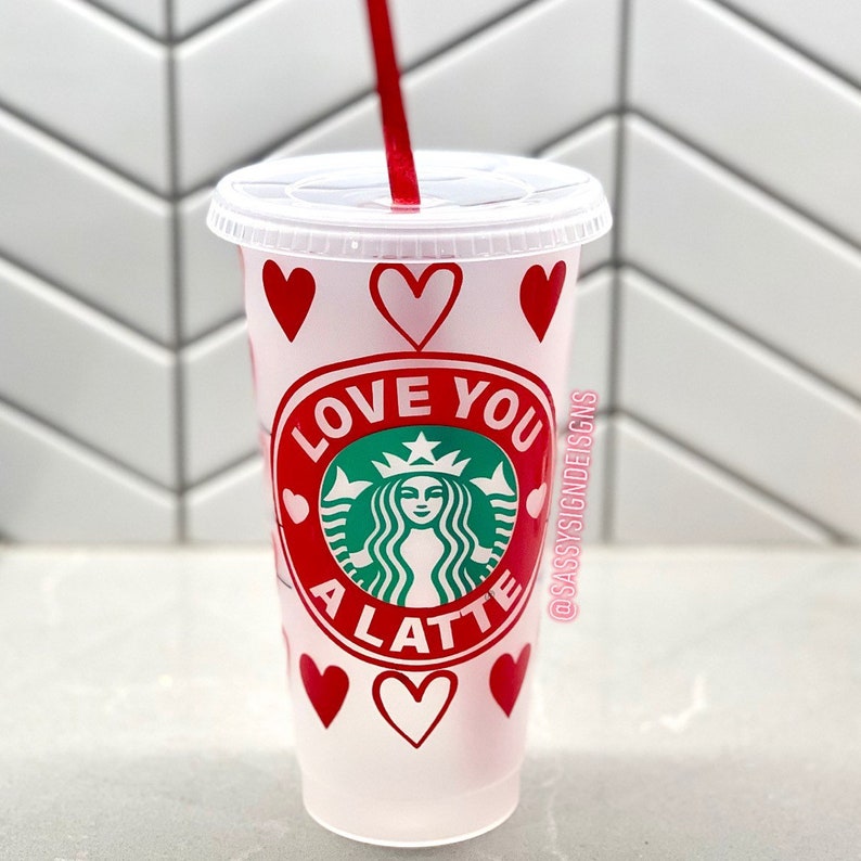 Download Valentine's Day Starbucks SVG cold cup Logo designs pre | Etsy