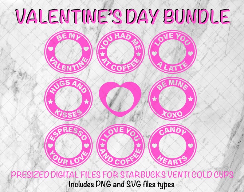 Download Valentine's Day Starbucks SVG cold cup Logo designs pre | Etsy