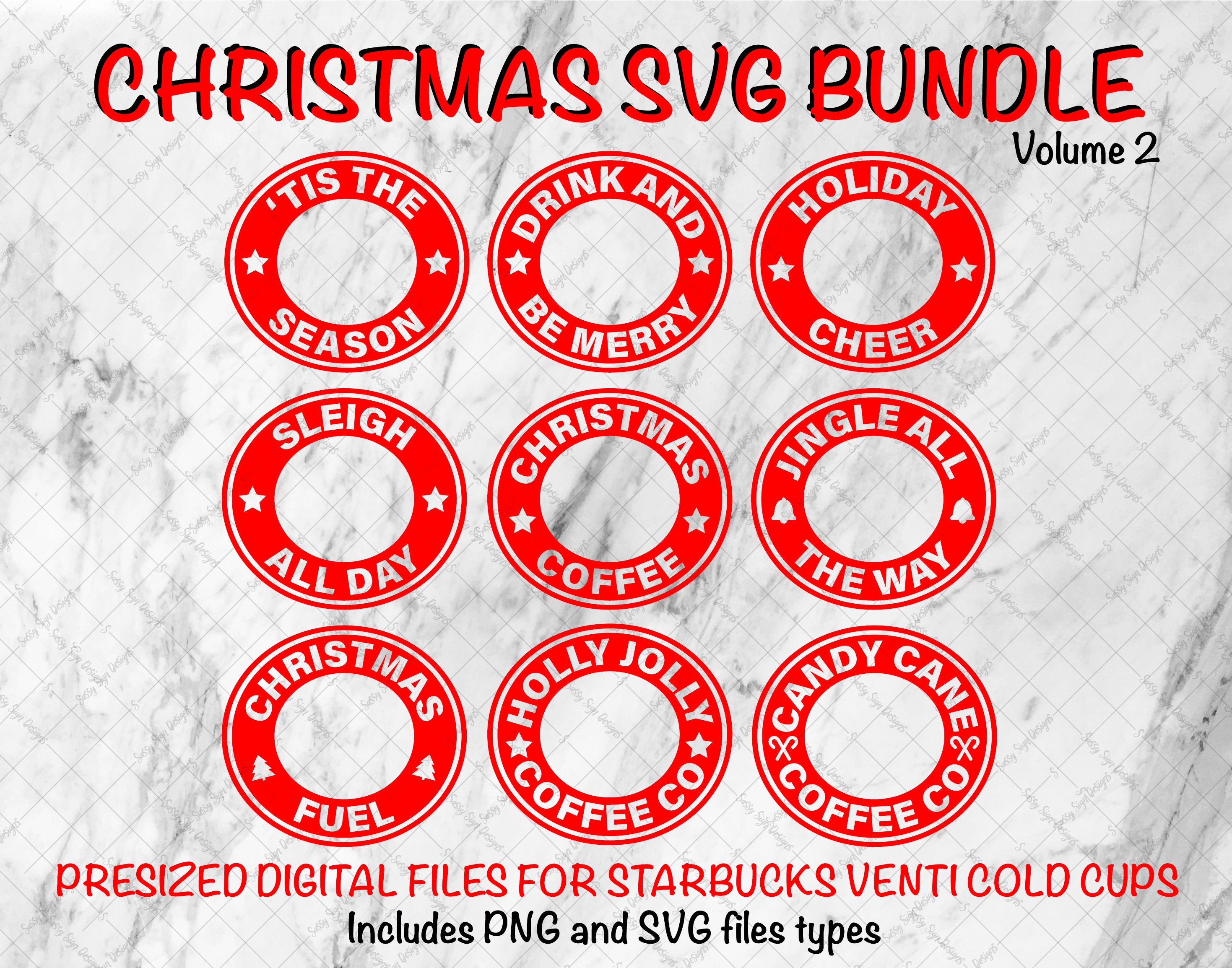 Christmas Starbucks SVG cold cup Logo designs Volume 2 pre | Etsy