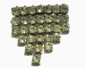 Spilla di strass, Vintage, flessibile, articolato, tono argento Pin, metà secolo gioielli, 1940-1950, con Set di punte