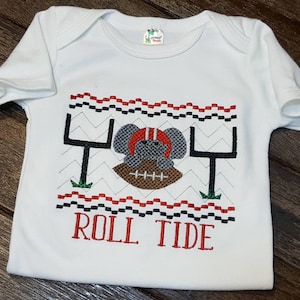Alabama Varsity Smocked Shirt-  Alabama Varsity Smocked Bodysuit