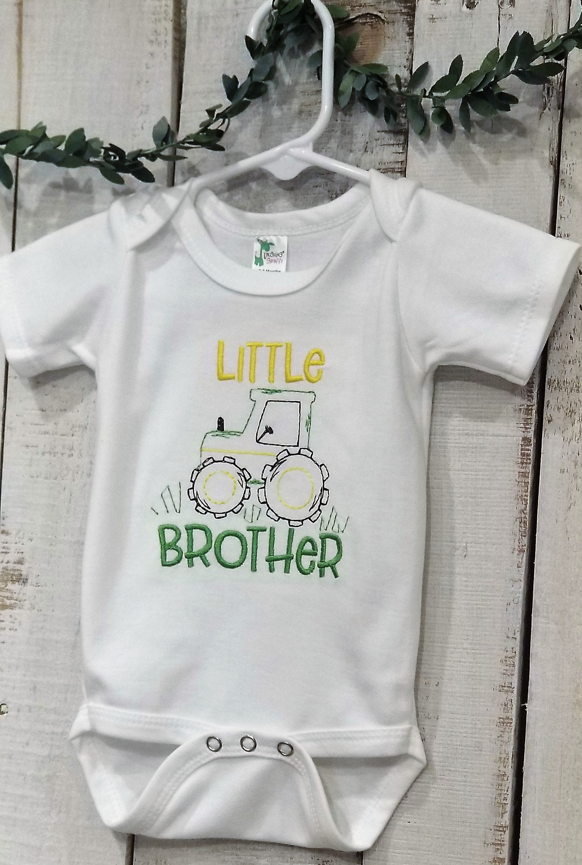 Sibling outfit - Infants little brother tractor bodysuit - Big brother shirt - little brother shirt