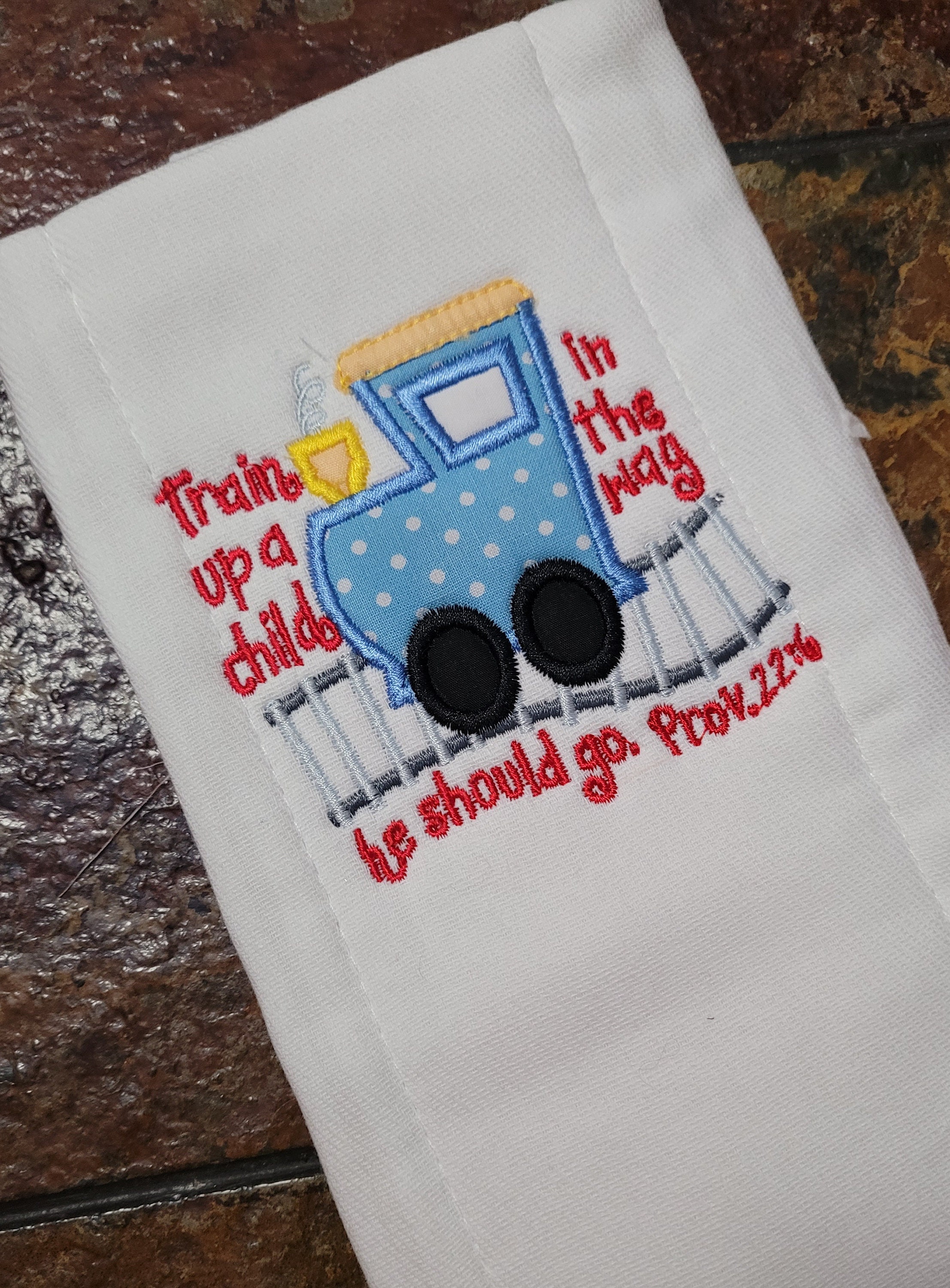 Infants Train Burp Cloth - Bib Train - Train a child Burp Cloth