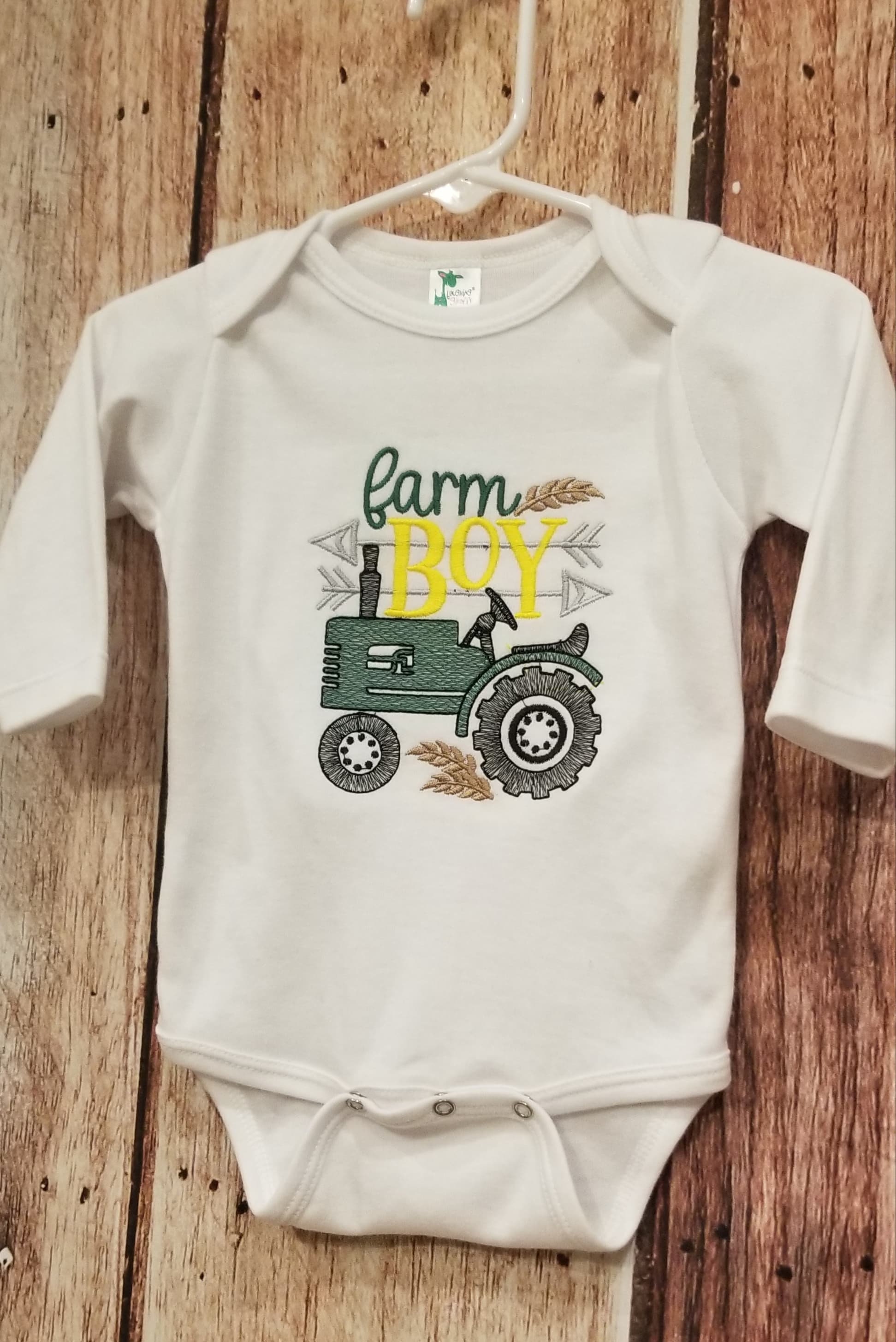 Boy's Tractor Bodysuit - Fall Country Baby - Tractor
