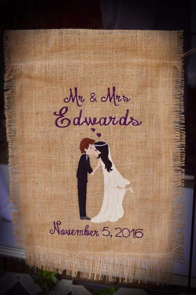 Wedding Day Garden Flag-Burlap - Thumbnail 3