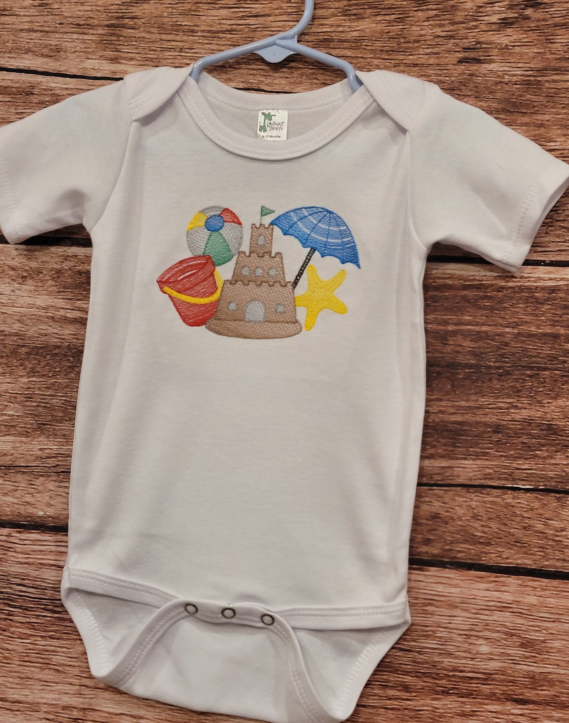 Summer Unisex Bodysuit - Kids' Beach Scene Bodysuit - Beach Shirt