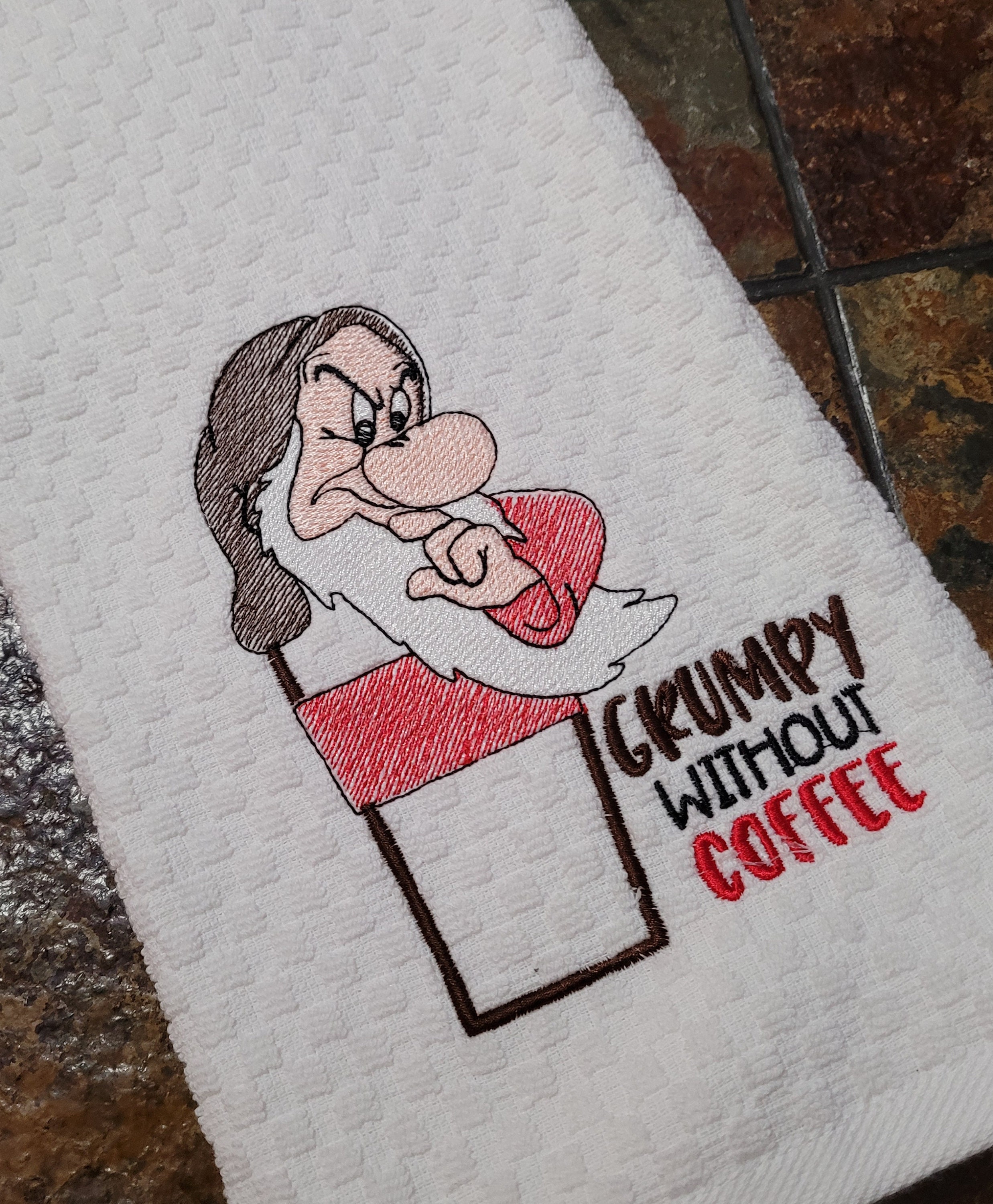 Kitchen Towels - Seven Dwarfs of Coffee- Coffee themed kitchen towels -Gnome towels - Thumbnail 5