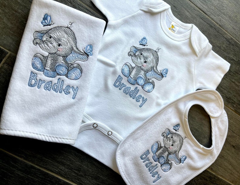 Baby Boy Elephant Outfit Boys 3 Piece Baby Shower Gift Etsy