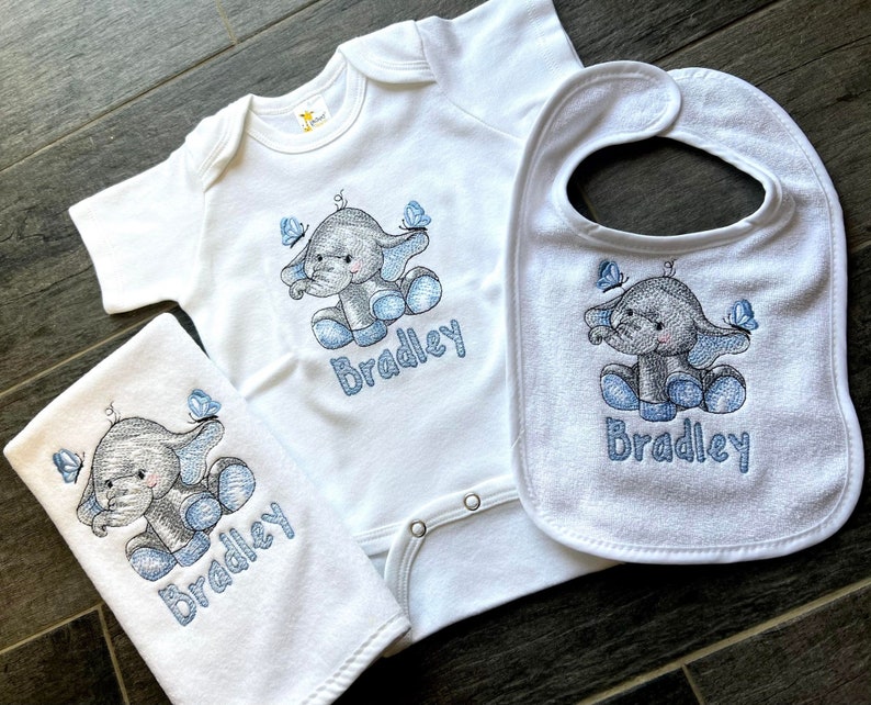 Baby Boy Elephant Outfit Boys 3 Piece Baby Shower Gift Etsy