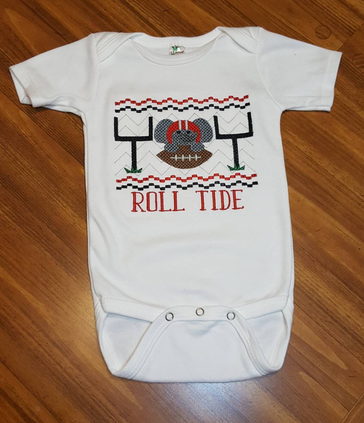 Alabama Varsity Smocked Shirt-  Alabama Varsity Smocked Bodysuit - Thumbnail 2