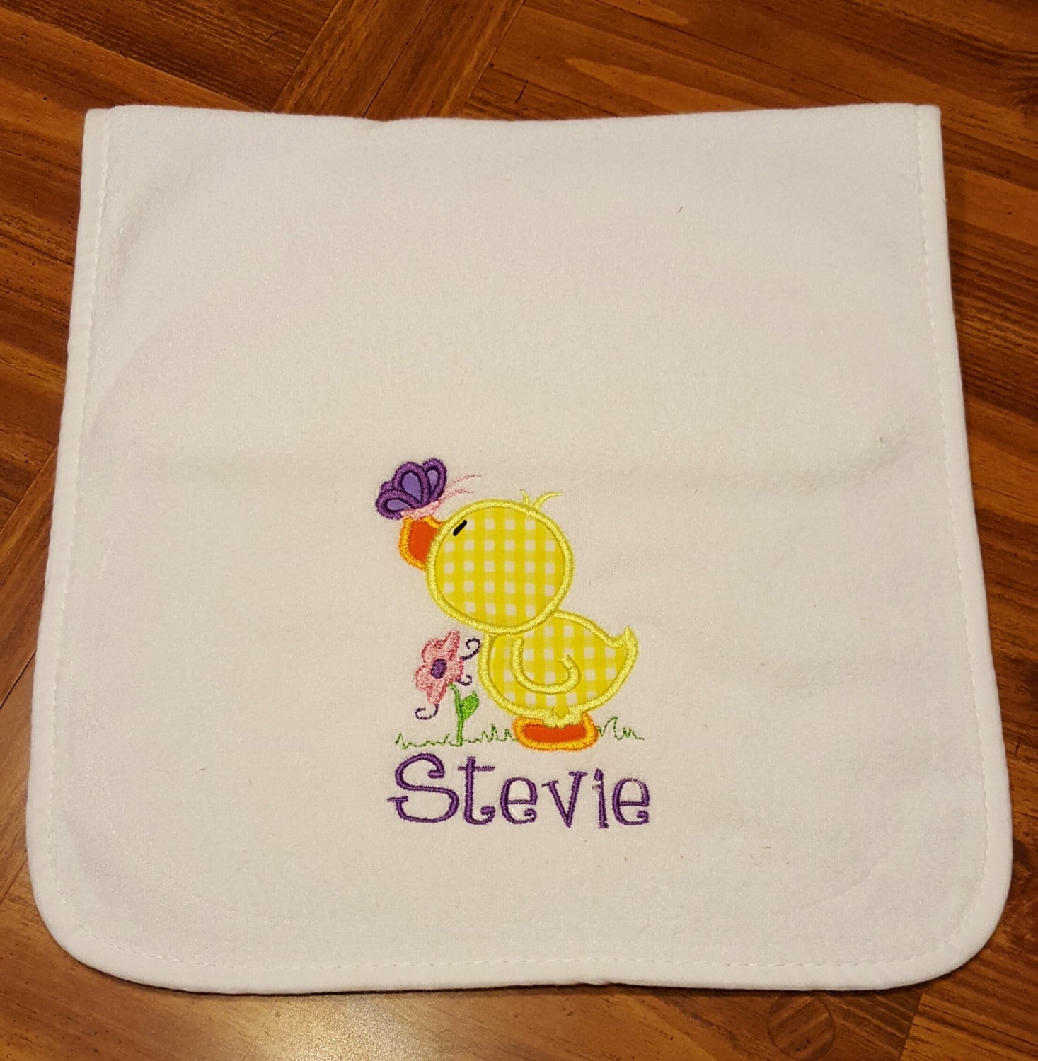 Easter Outfit - Spring Duckling Burp Cloth- Easter Duck-Bib-Bodysuits - Thumbnail 2