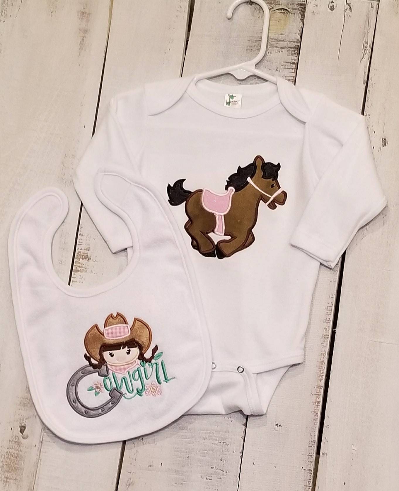 Cowgirl Baby Shower Gifts - Rodeo Nursery Theme - Horse Body Suit
