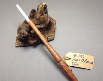 Wood Magic Wand No. 205 Point D'Argent, Oak Wizard Scepter Witch Staff HP Baton Cosplay Weapon LARP Tool Wicca Pagan Fairy Druid Warlock