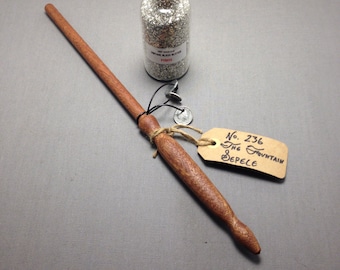 Wood Magic Wand No. 236 The Fountain, Sapele Wizard Scepter Witch Staff HP Baton Cosplay Weapon LARP Tool Wicca Fairy Druid Pagan