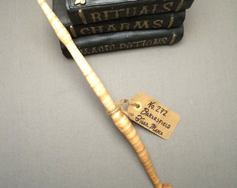 Wood Magic Wand No. 272 Bakersfield Tiger maple Wizard Scepter Witch Staff HP Baton Cosplay Weapon LARP Wicca Fairy Druid Warlock Pagan