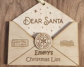 Personalized Santa Christmas List Ornament Wish List Gift Christmas Ornament