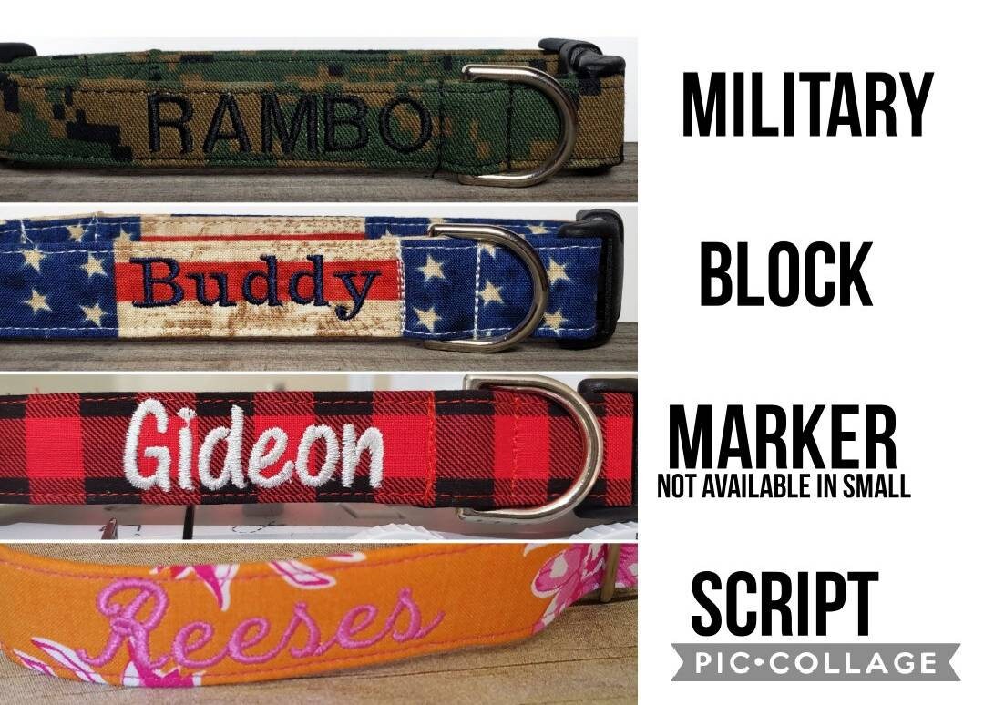 military dog collars with name